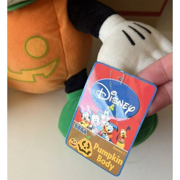 Vintage MICKEY MOUSE Pumpkin Plush by SEGA & Disney W/ Original Tag - Picture 2 of 5